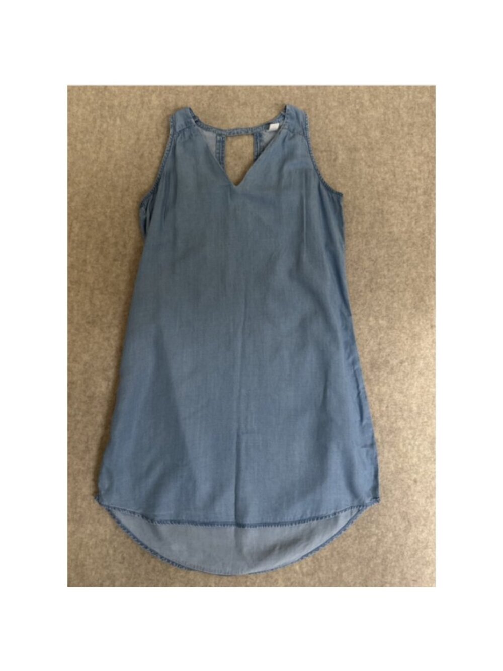 Old Navy Chambray Swing Dress Womens S Light Wash Sleeveless Keyhole Back